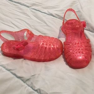 Hot Pink and Sparkle Gel Sandals